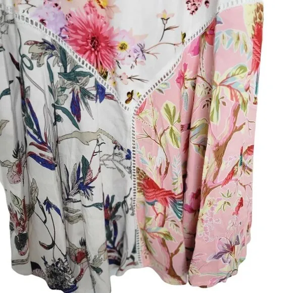 Chelsea and Theodore Floral Boho Maxi Skirt Women Size M
