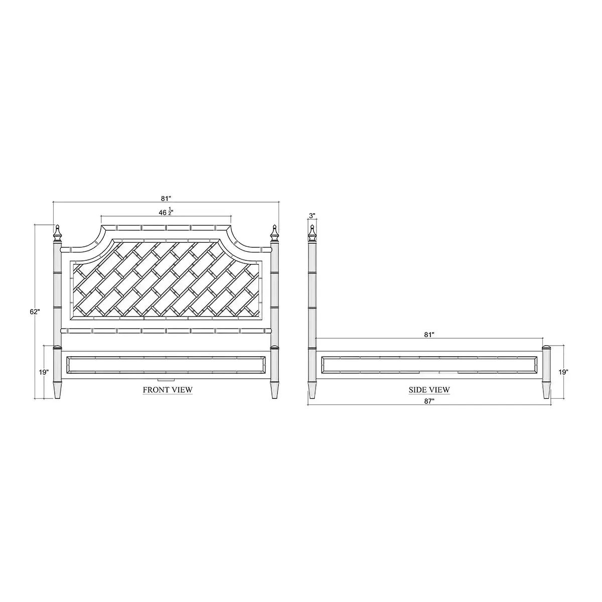 Chelsea Bed King In Architectural White