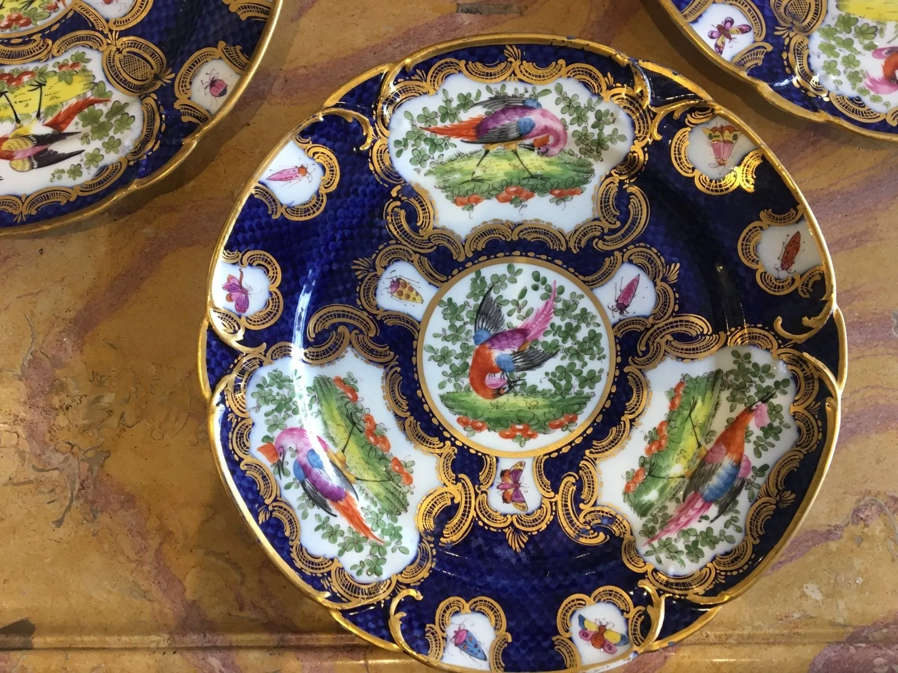 Chelsea Porcelain Cabinet Plates, Mid 18th Century