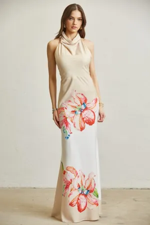 CHIC IN FLORAL SILK DRESS