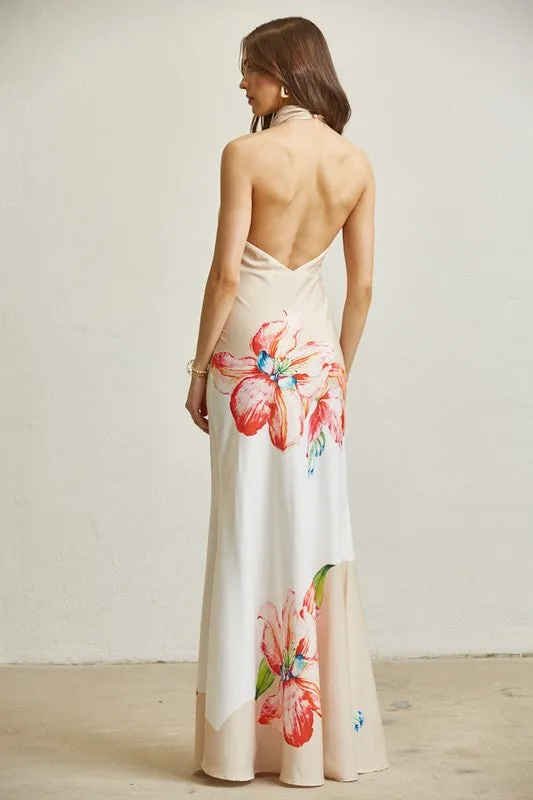 CHIC IN FLORAL SILK DRESS