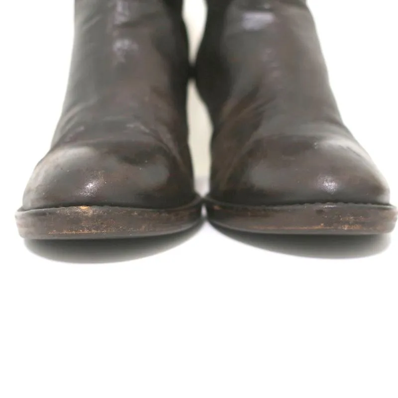 Chloe Ankle Boots Dark Brown Leather Size 40.5 High Heel Booties