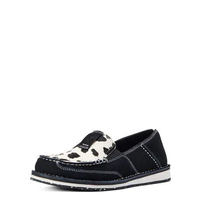 CL10042529 Ariat Ladies Cruiser Black Sued / Black & White Hair On