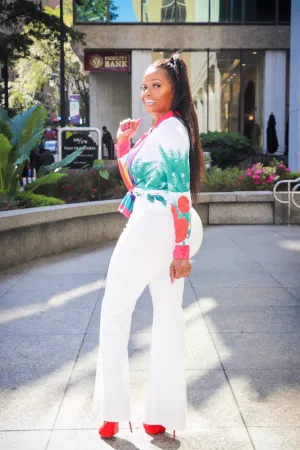Classy Posh White Stretch High Waist Pants