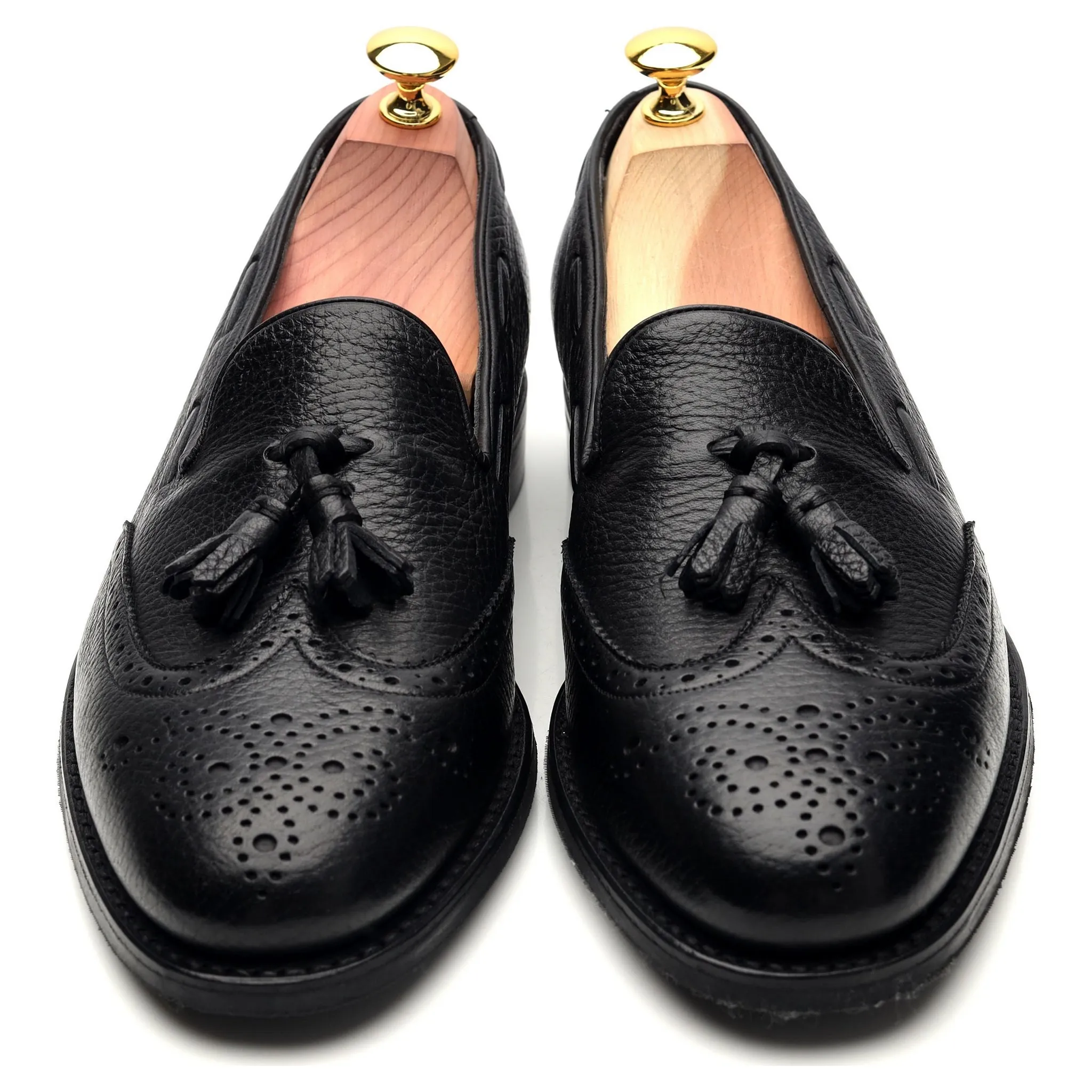 'Clive' Black Leather Tassel Loafer UK 7.5 F