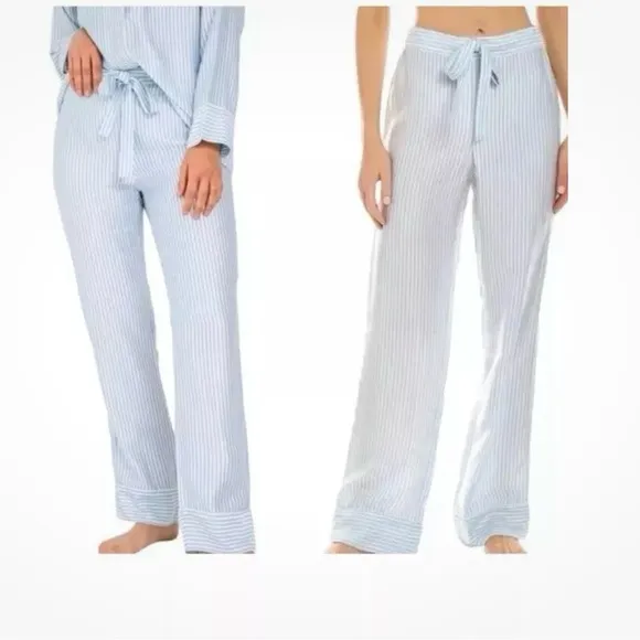 COPY - Ettitude Pajama Pants Bamboo Sateen Sz MStarlight Blue White Stripes NE…
