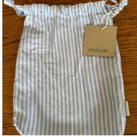 COPY - Ettitude Pajama Pants Bamboo Sateen Sz MStarlight Blue White Stripes NE…