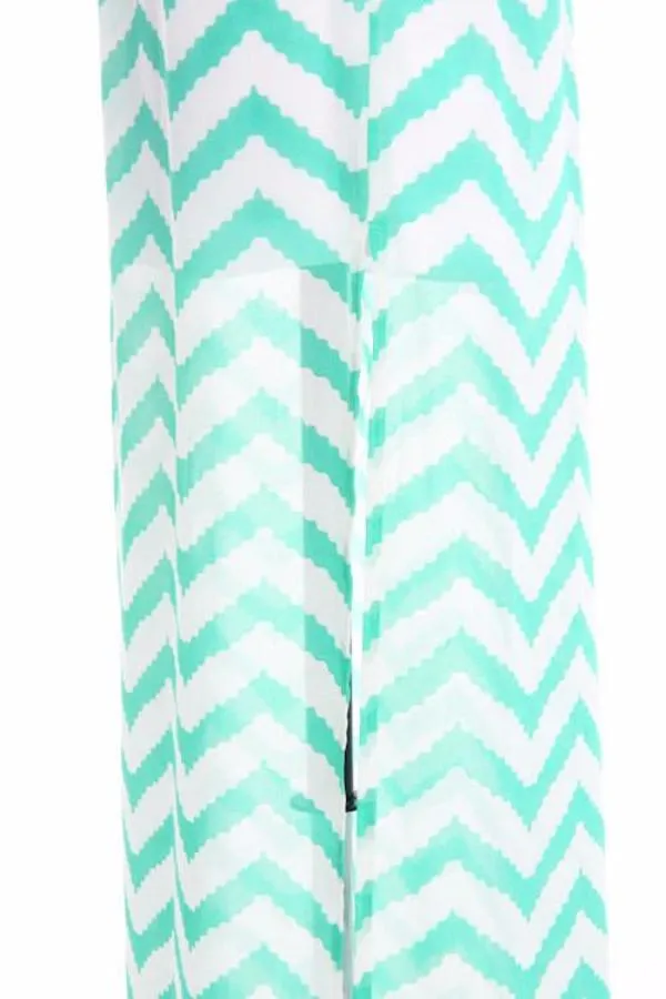 Coral Chevron Open Back Maxi Dress