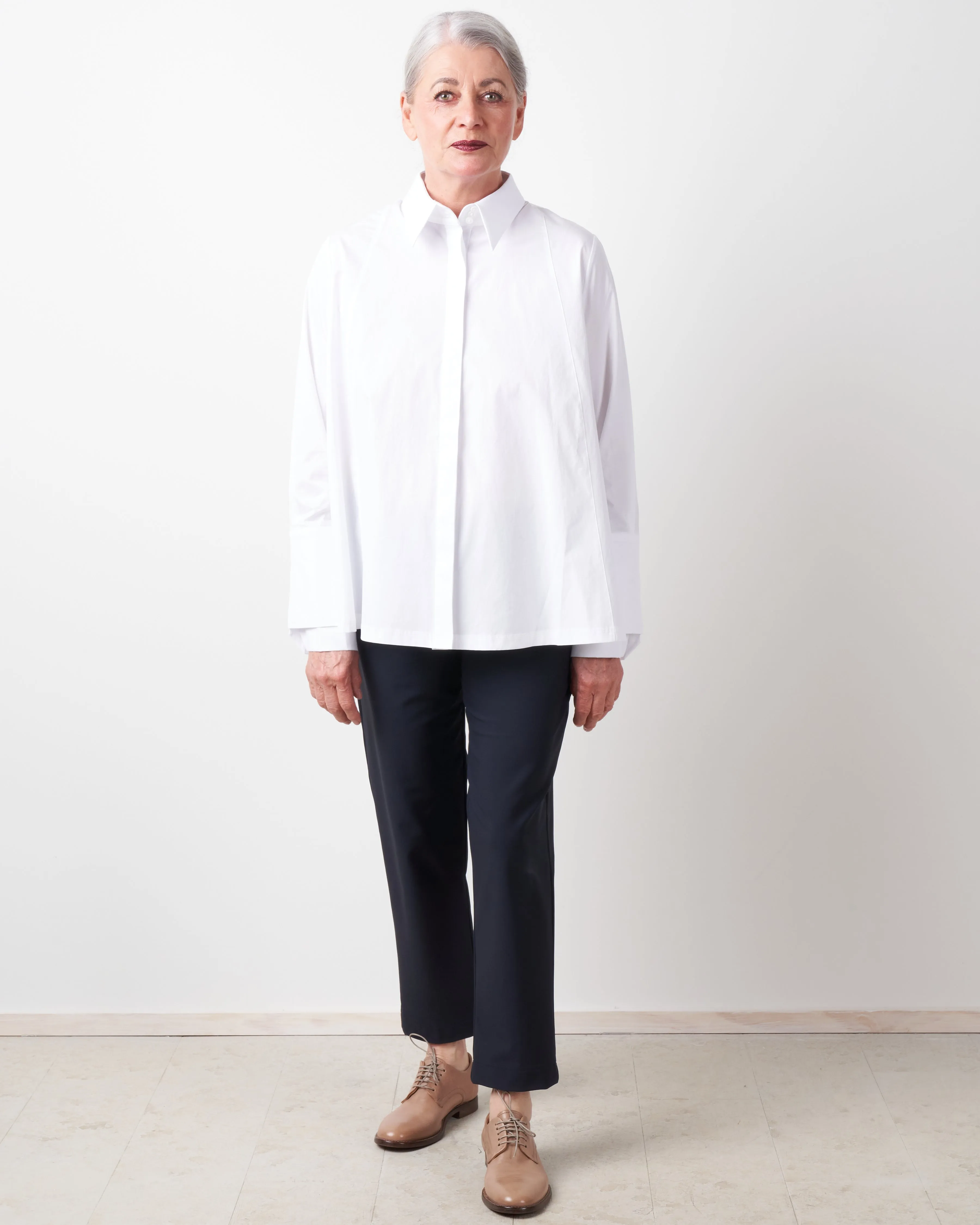 cotton swing back shirt - white