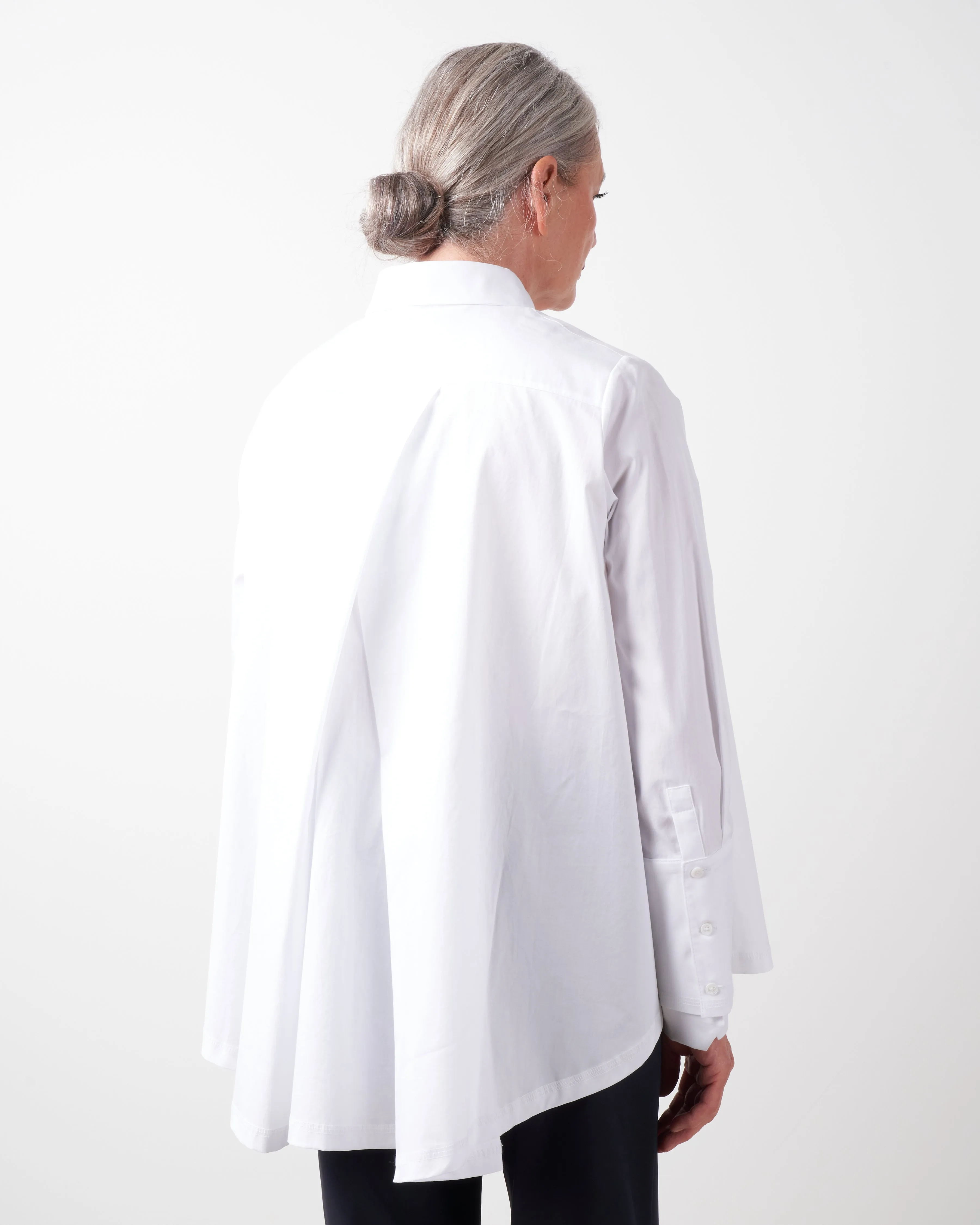 cotton swing back shirt - white