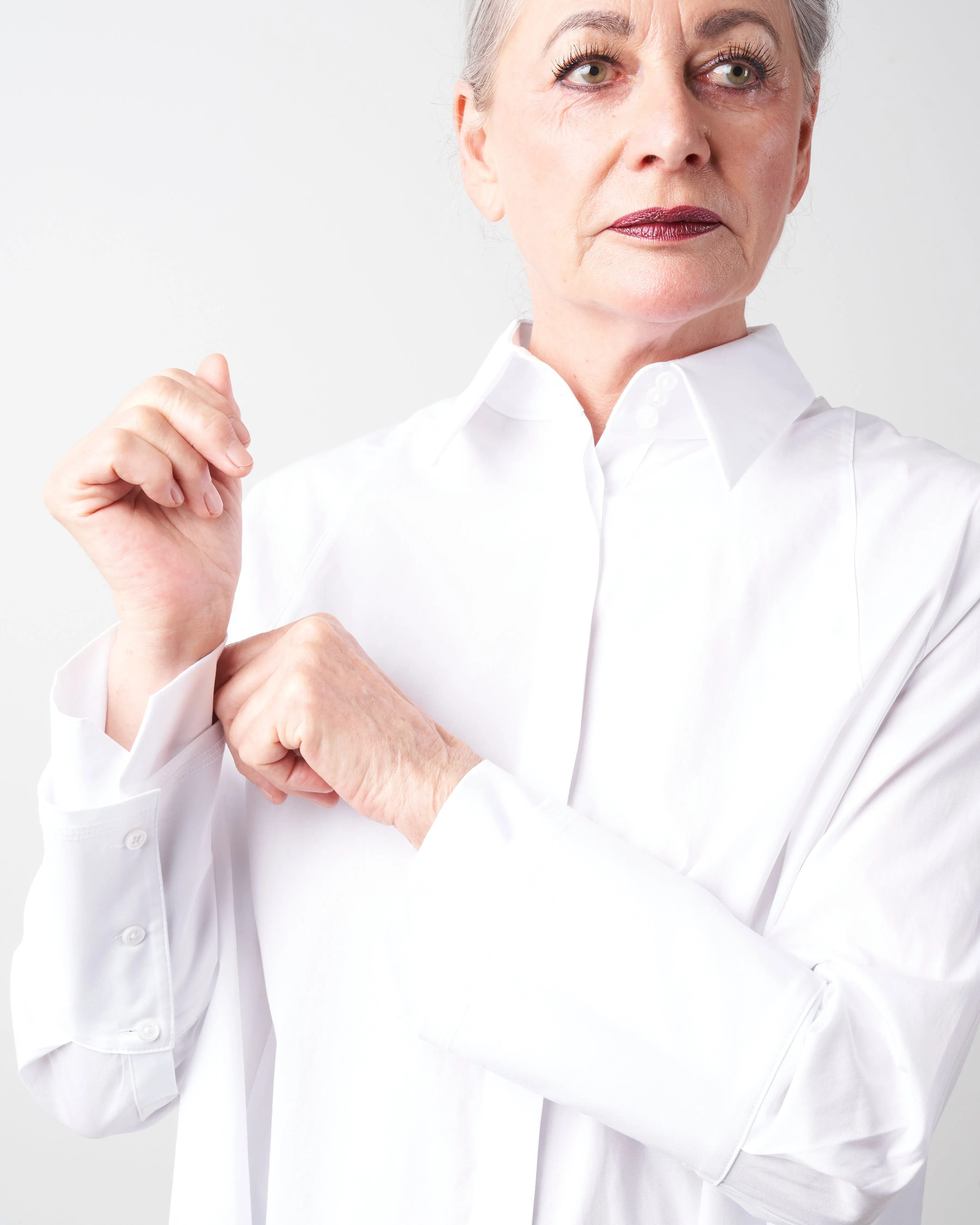 cotton swing back shirt - white