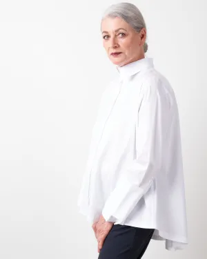 cotton swing back shirt - white