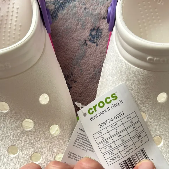 Crocs Kids Duet Max II Clog K white/pink crush size J3