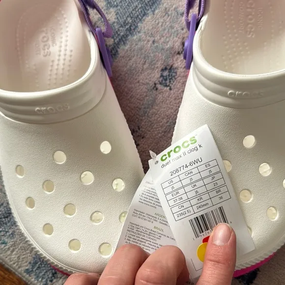 Crocs Kids Duet Max II Clog K white/pink crush size J3