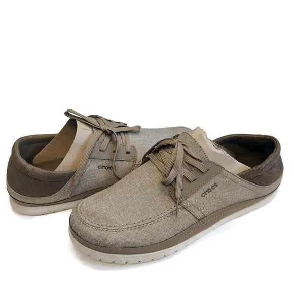 CROCS Santa Cruz Playa Lace M Lace Up Sneaker Casual Loafer Khaki Stucco Mens 13