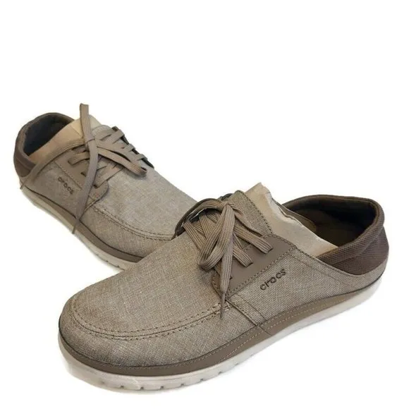 CROCS Santa Cruz Playa Lace M Lace Up Sneaker Casual Loafer Khaki Stucco Mens 13