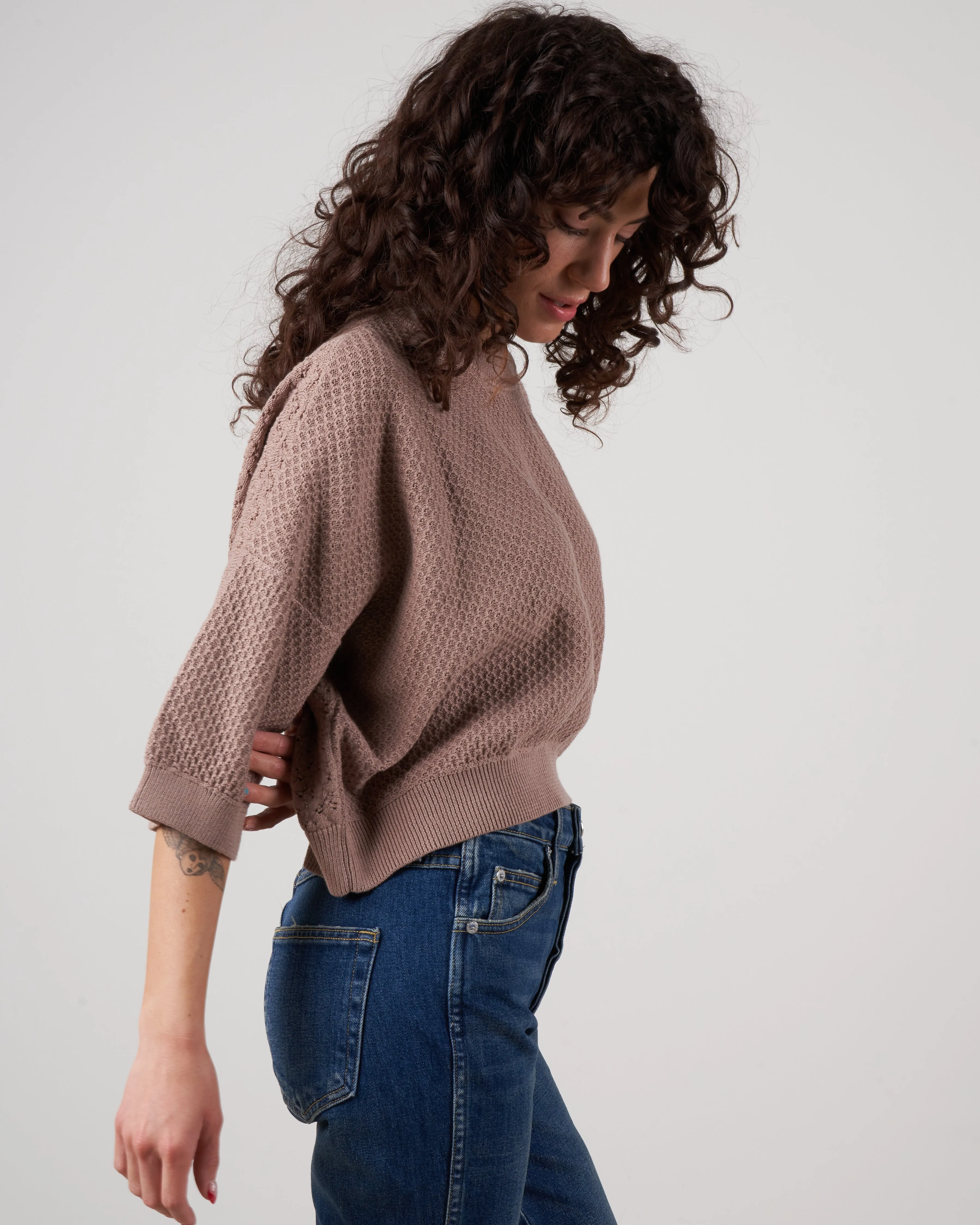 cropped jumper - almond