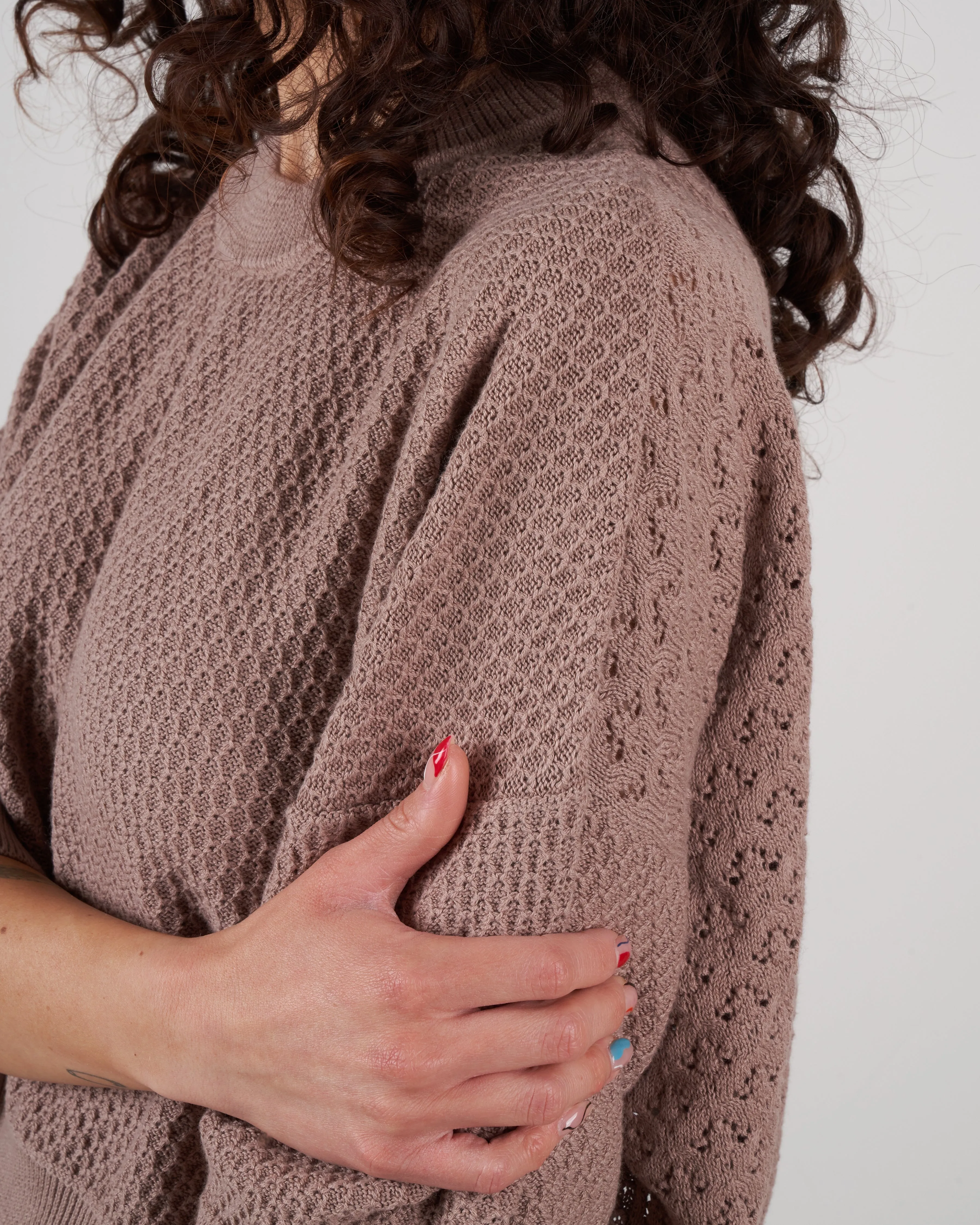 cropped jumper - almond