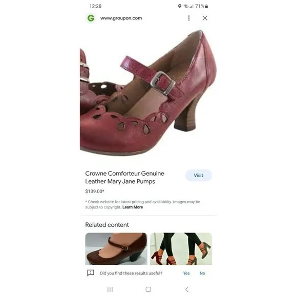 Crown Comforteur Chelsea Red Leather Mary Jane Pump Size 8M