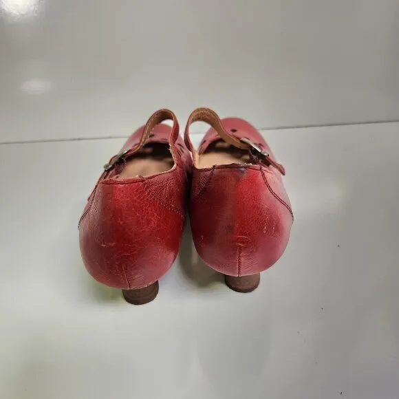 Crown Comforteur Chelsea Red Leather Mary Jane Pump Size 8M