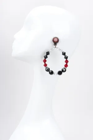 Crystal Bead Hoop Earrings