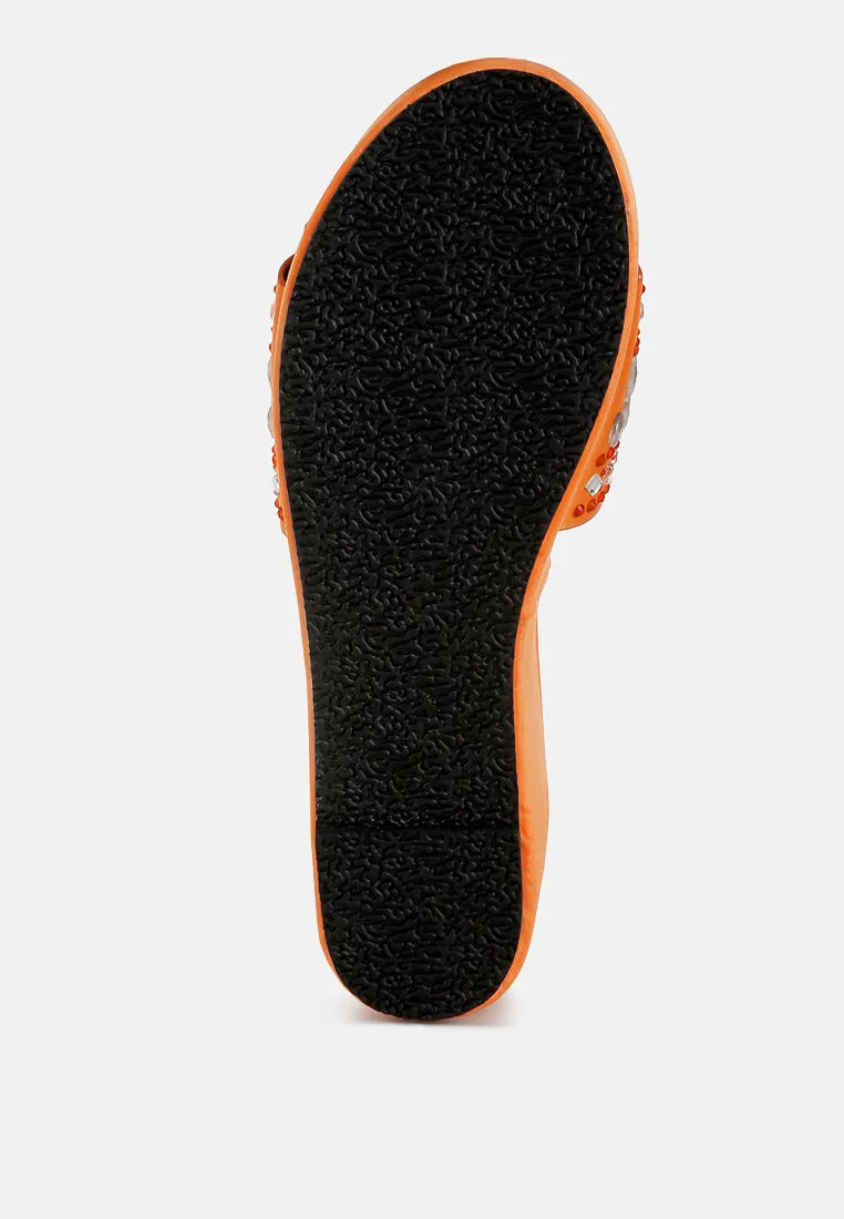 Diamante & Rhinestone Detail Stylish Flatforms By RAG