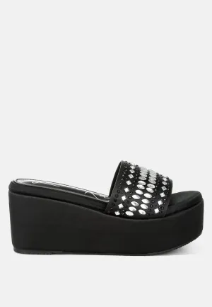 Diamante & Rhinestone Detail Stylish Flatforms By RAG