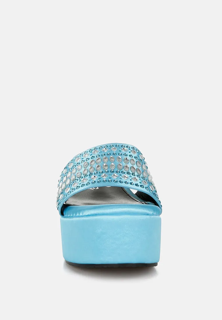 Diamante & Rhinestone Detail Stylish Flatforms by RUW