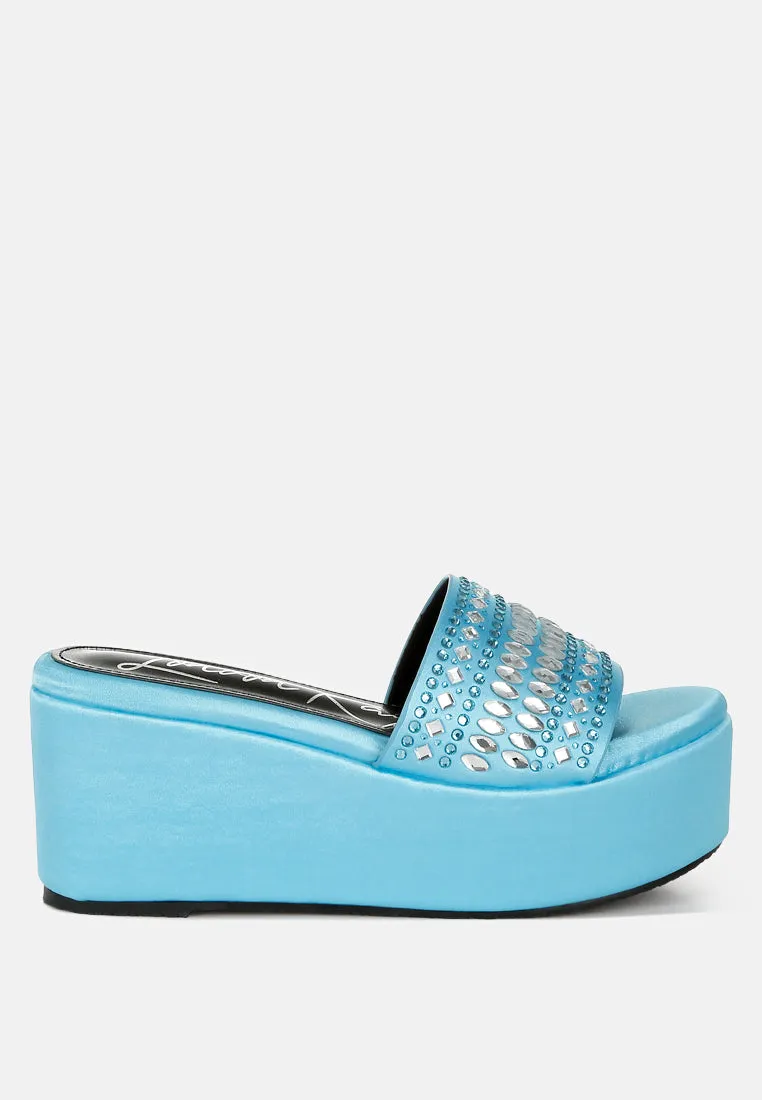 Diamante & Rhinestone Detail Stylish Flatforms by RUW