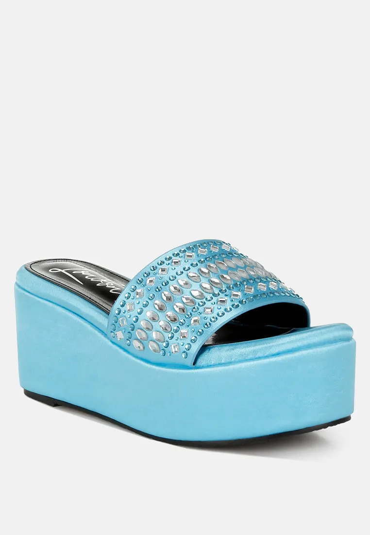 Diamante & Rhinestone Detail Stylish Flatforms by RUW