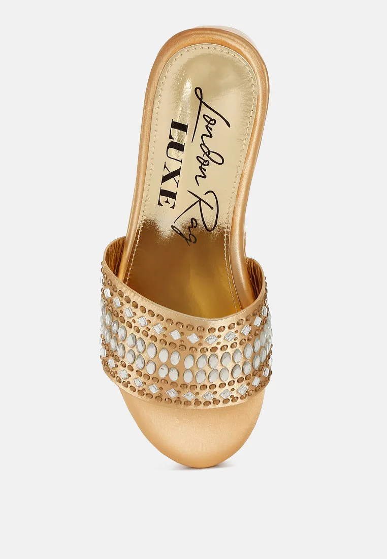 Diamante & Rhinestone Detail Stylish Flatforms by RUW