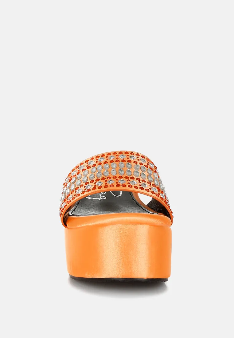 Diamante & Rhinestone Detail Stylish Flatforms by RUW