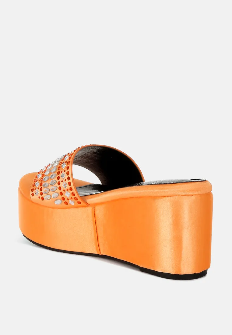 Diamante & Rhinestone Detail Stylish Flatforms by RUW