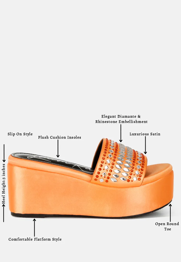 Diamante & Rhinestone Detail Stylish Flatforms by RUW
