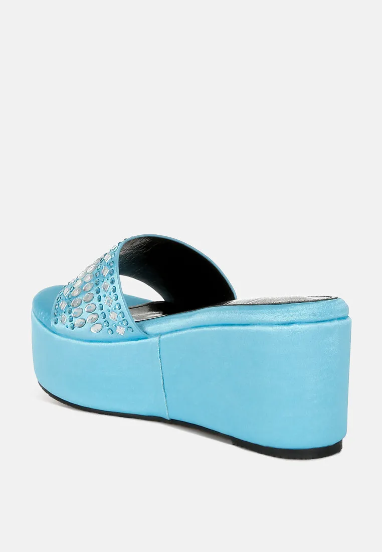 Diamante & Rhinestone Detail Stylish Flatforms by RUW