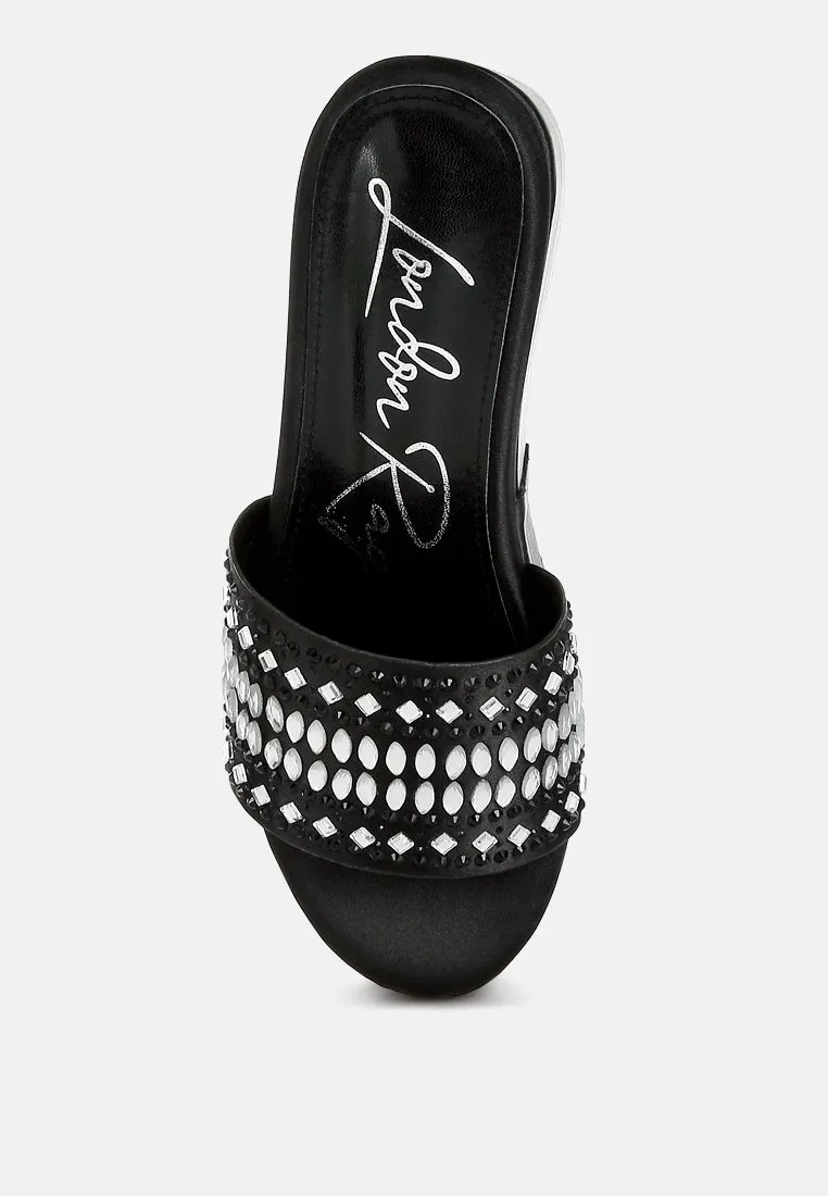 Diamante & Rhinestone Detail Stylish Flatforms by RUW