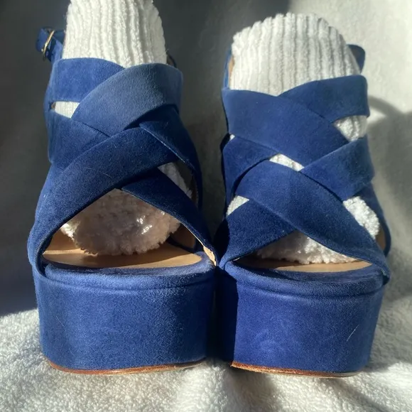 DOLCE VITA blue suede wedge