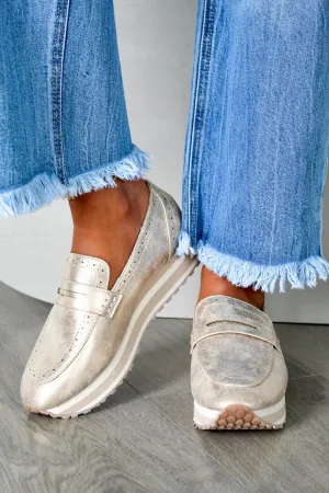 Effortlessly Elevated Platform Loafer • Gold