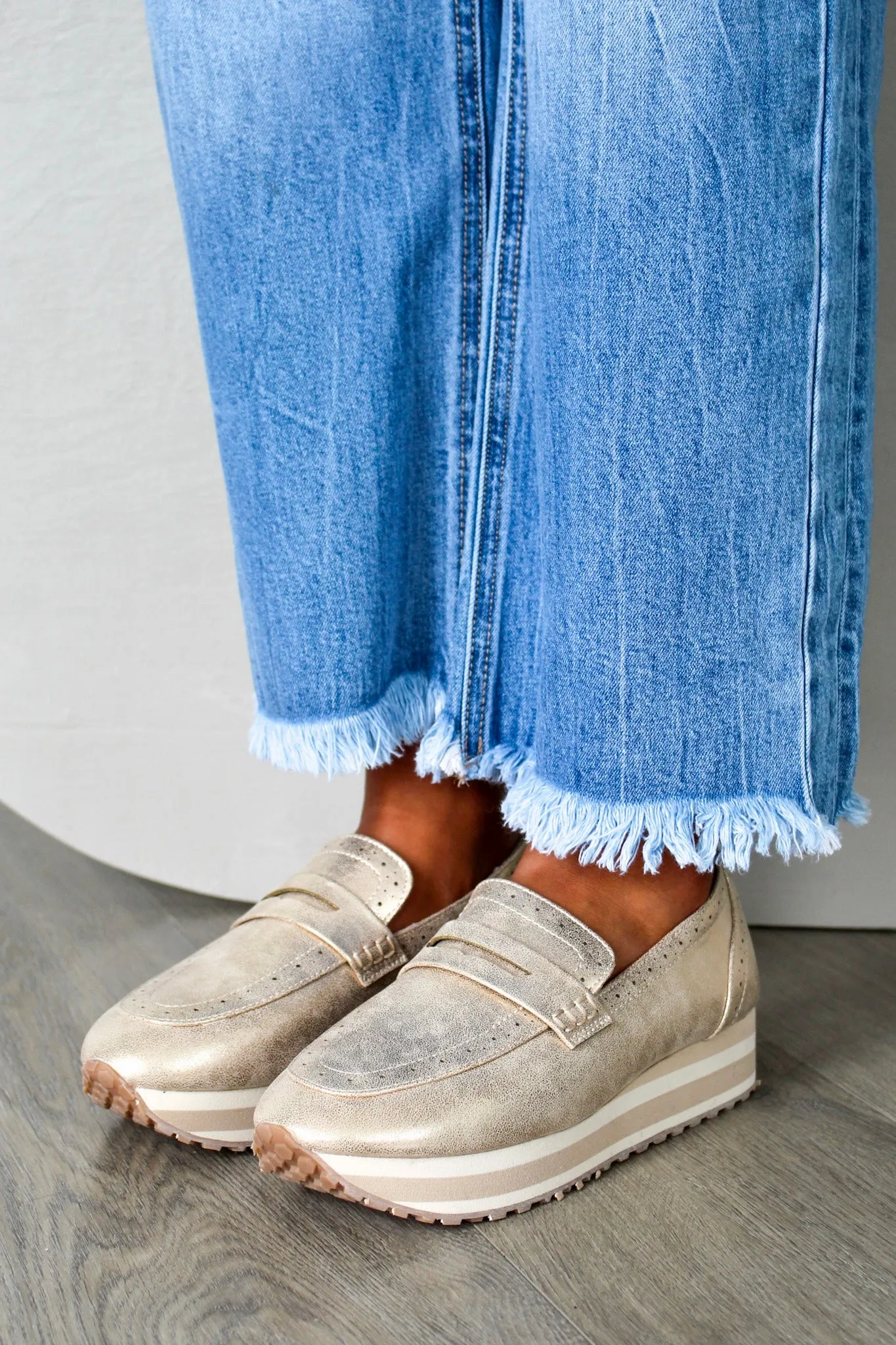 Effortlessly Elevated Platform Loafer • Gold