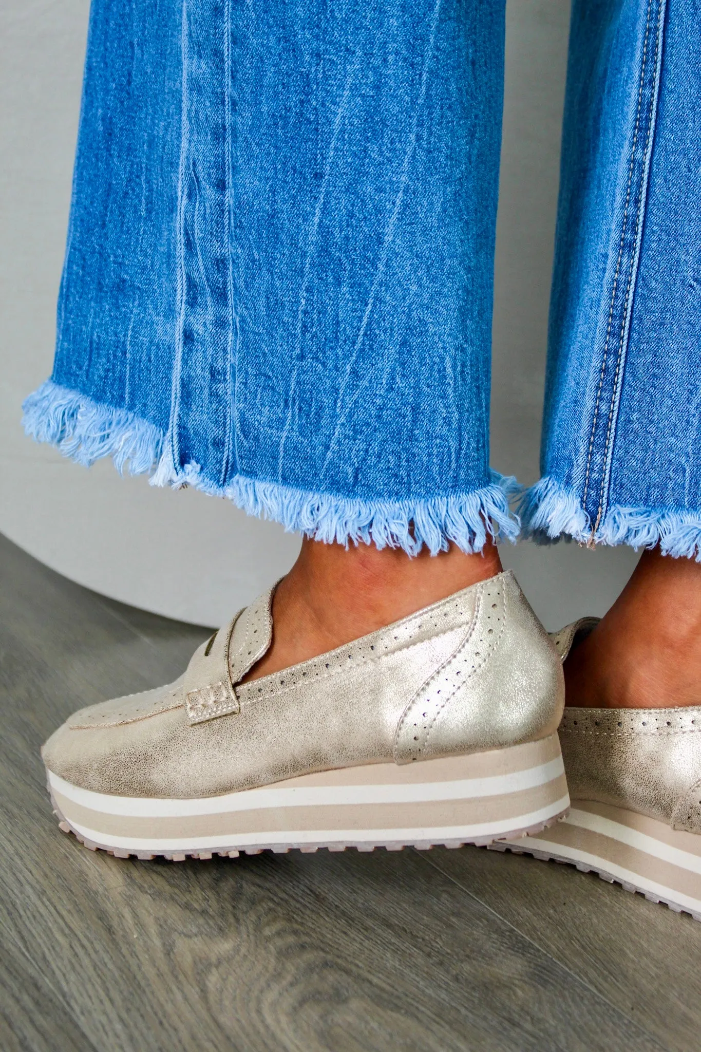 Effortlessly Elevated Platform Loafer • Gold