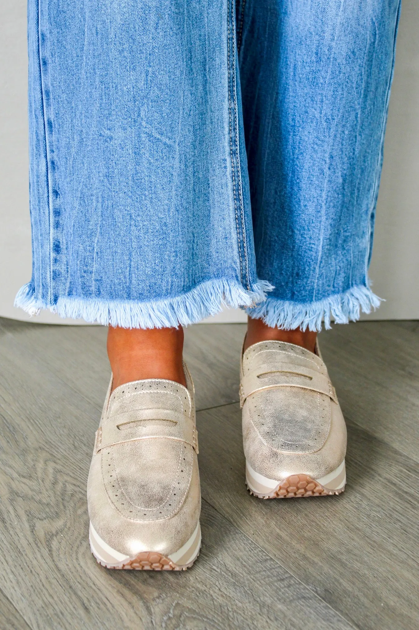 Effortlessly Elevated Platform Loafer • Gold