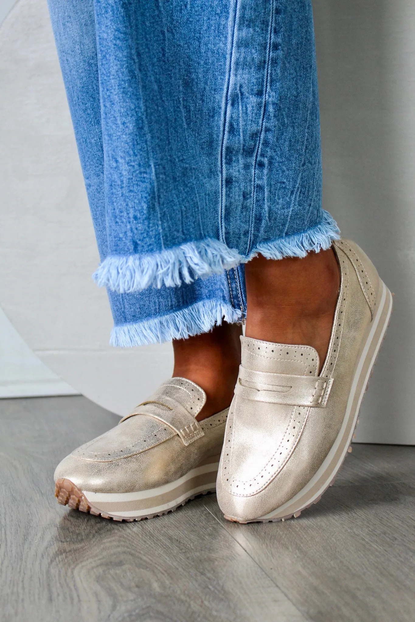 Effortlessly Elevated Platform Loafer • Gold