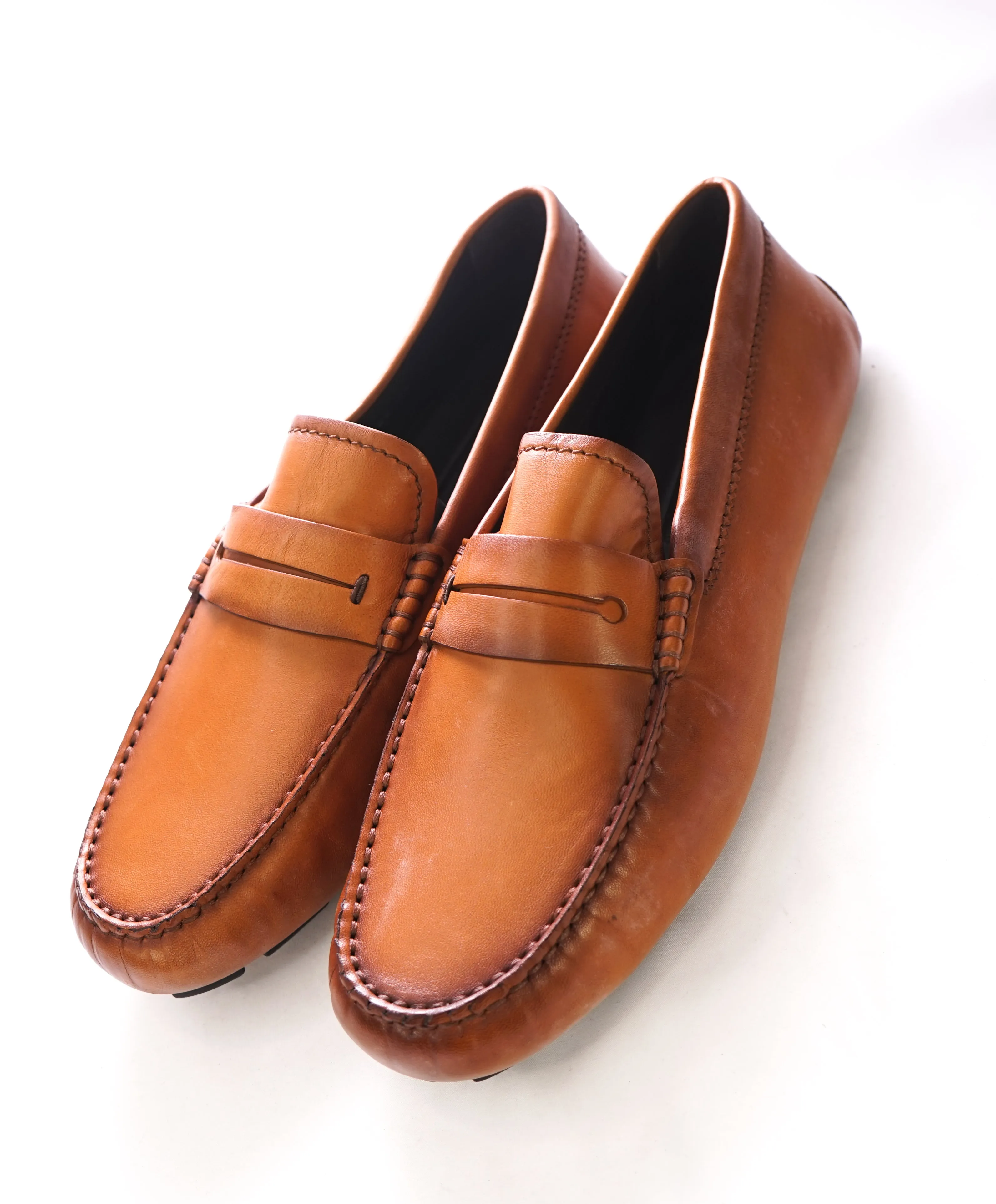 ERMENEGILDO ZEGNA - Brown Tan Leather "Morris" Loafer Driver Shoe - 10.5