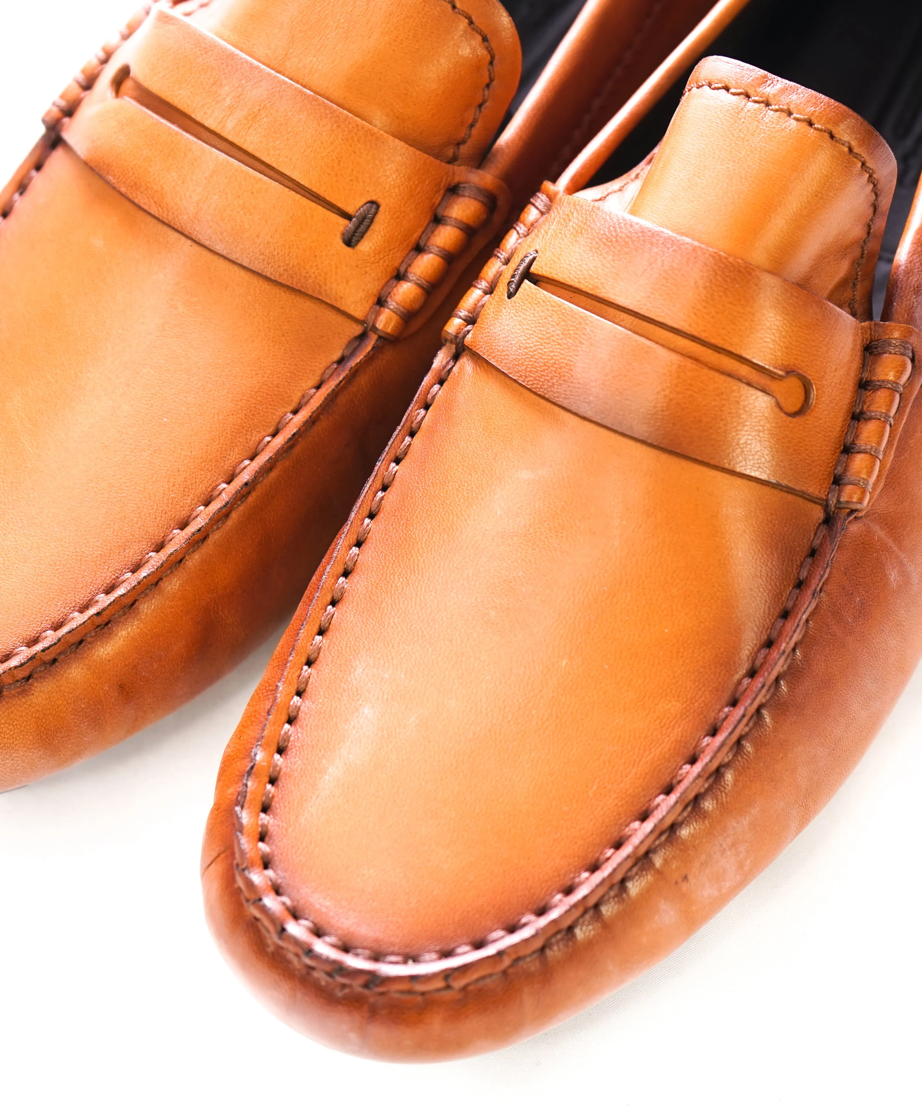 ERMENEGILDO ZEGNA - Brown Tan Leather "Morris" Loafer Driver Shoe - 10.5