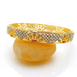 Fashion Gold Tone Crystal Slip On Bangle