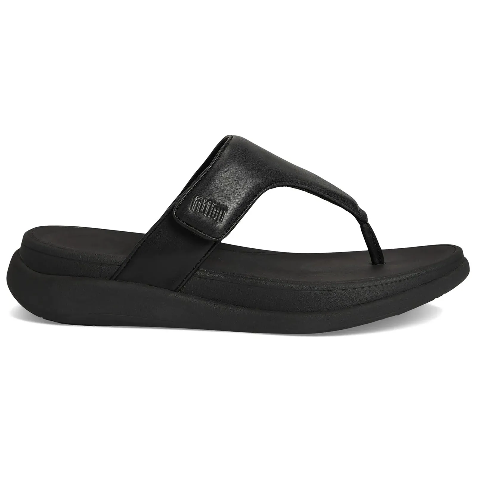 FitFlop F Mode Go Adjustable Flatform Toe Post Synthetic Leather Women's Hook and Loop Sandals