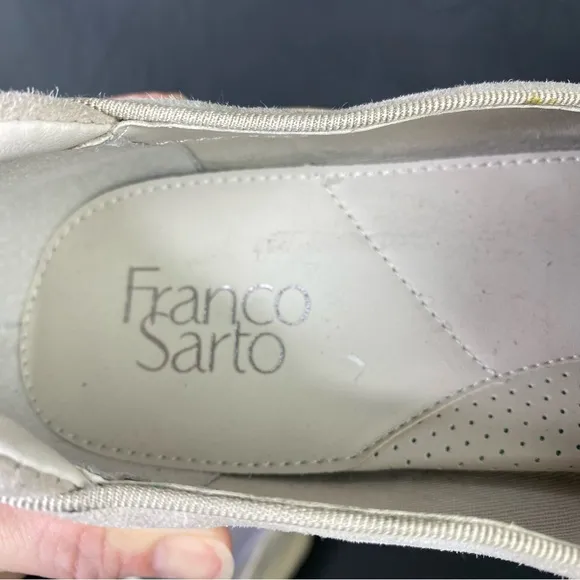 Franco Sarto Off White Suede Leather Loafer Sneaker NWOT 10 Medium