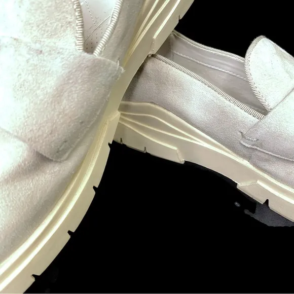 Franco Sarto Off White Suede Leather Loafer Sneaker NWOT 10 Medium