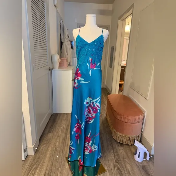 Free People FOREVER YOURS floral slip dress size XS