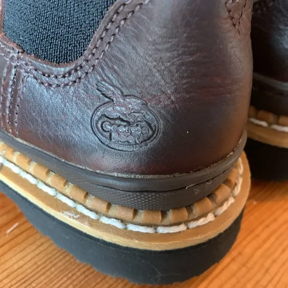 Georgia Giant toddler slip on leather boots. Brown, size 9.